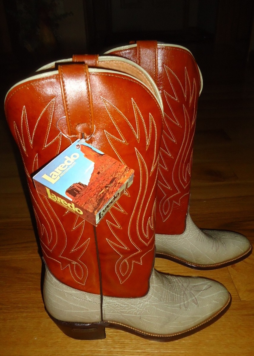 Vintage Laredo Black & Red Leather Western Cowboy Boots 8D COWBOY BOOTS WESTERN LAREDO BLACK CHERRY MENS 8D MADE IN U.S.A main image 2