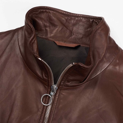 SERAPHIN Brown Lamb Leather Fully Lined Bomber Jacket FR 50 NEW US M - Picture 4 of 7