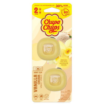 Chupa Chups 2 Pack Car Air Fresheners with Vent Clip - Vanilla Cream