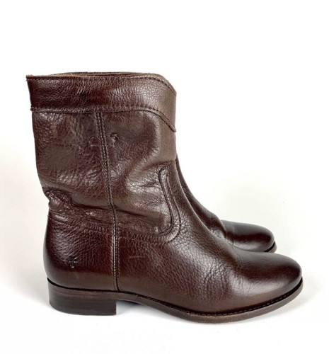 Frye Cara Roper kurze Damen-Lederstiefeletten 9 B braun zum Überziehen 328 $