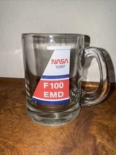 VINTAGE NASA F100 EMD FIRST FLIGHT 1983 GLASS MUG DRINKING GLASSES