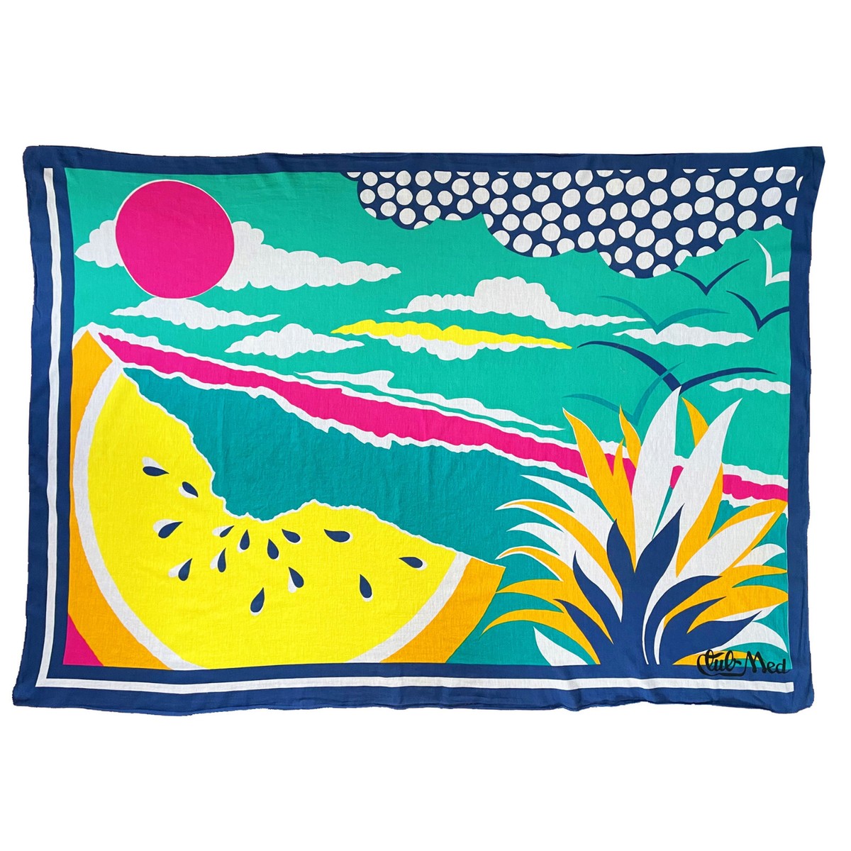 Foulard Vintage En Nylon Transparent TBEG - 63 X 65 Cm - Occasion