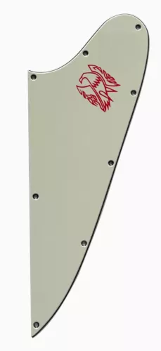 New 3 Ply Parchment Guitar Pickguard Red Logo For Gibson Firebird Blank Style