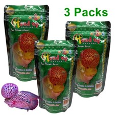 Fish Food Okiko Head Up Huncher Flowerhorn Cichlid Floating Pellets 100 g. x 3