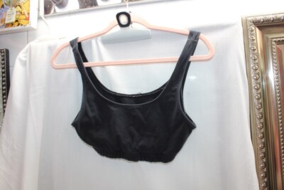 Cotton/Spandex Super Soft Comfy Wireless UNPadded Sports Bra BLACK SMALL