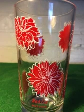 VINTAGE PEANUT BUTTER GLASS DAHLIA AUTUMN RED AND WHITE BOSCUL 5 INCH 