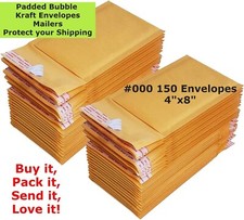 150 000 4X8 Kraft Paper Bubble Padded Envelopes Mailers Shipping Case 4"X8"
