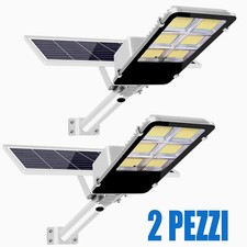 2PZ LAMPIONE STRADALE SOLARE 400W FARO LED CON PANNELLO TELECOMANDO CREPUSCOLARE