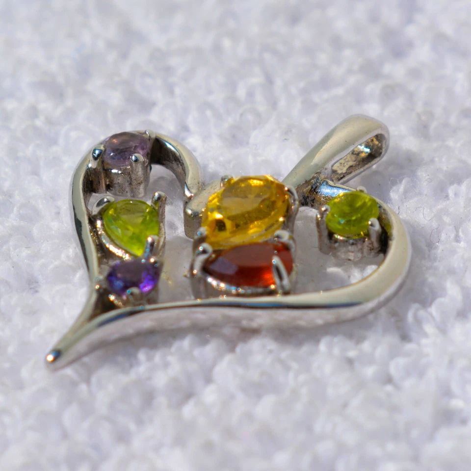 CITRIN,PERIDOT GEMSTONE 925 STERLING SILVER HANDMADE JEWELRY PENDANT 1.1'' - Image 2 of 4