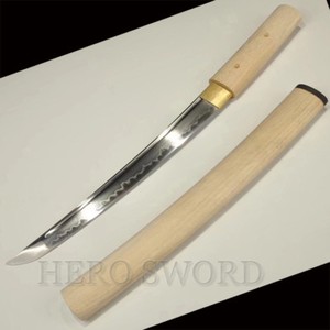 Japonais Clay Trempe Acier T1095 Sabre De Samourai En Bois Blanc Shirasaya Tanto Ebay