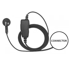 1-Wire Earbud Earpiece Headset Inline PTT for Hytera TC-320 Two-Way Radios