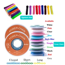 Dental Orthodontic Elastic Ultra Power Chain Rubber ligature ties for Braces
