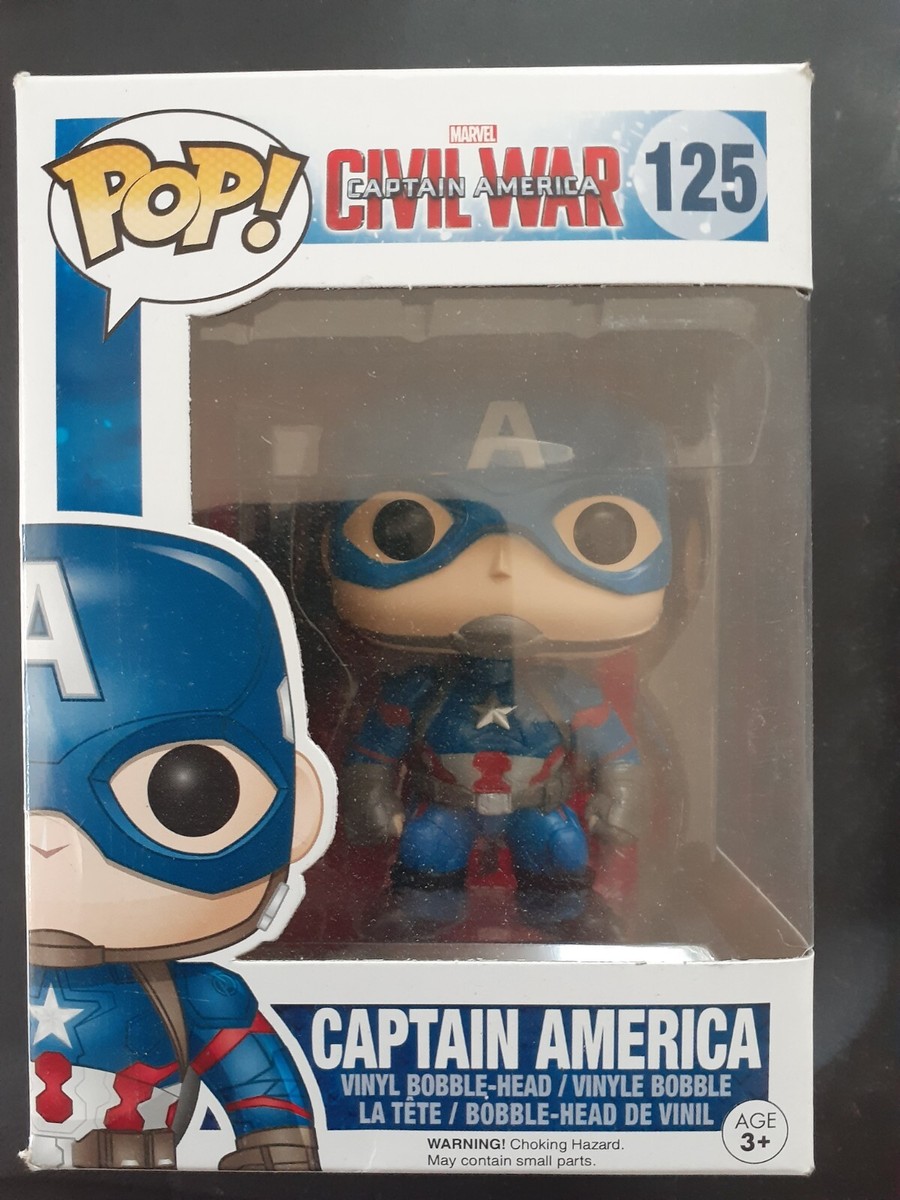Funko Pop! Marvel Civil War Captain America #125 Bobble Figure w
