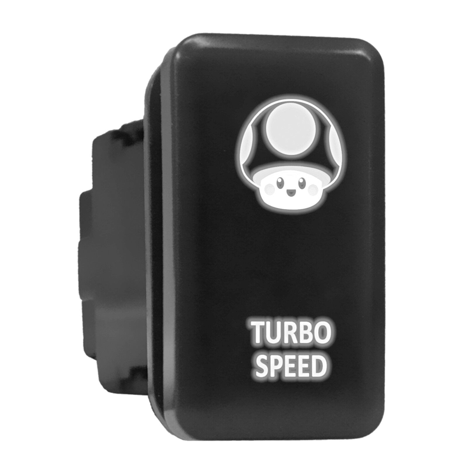 Turbo Speed White LED Backlit Tall Push Button 1.54x0.83 Inches for Toyota