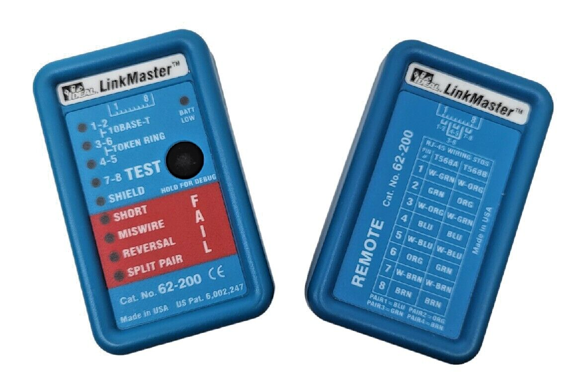 IDEAL 62200 LinkMaster RJ45 CAT5E/6 Wiremapper Tester Toner