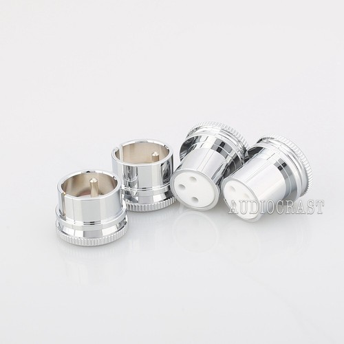 2PCS male Noise Stopper Chrome Plated Copper XLR Plug Caps Protective Shielded - Picture 4 of 10
