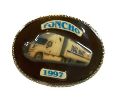 Poncho Wal-Mart 1997 Belt Buckle Enamel 3 3/4" X 3" New Never Used Display Only