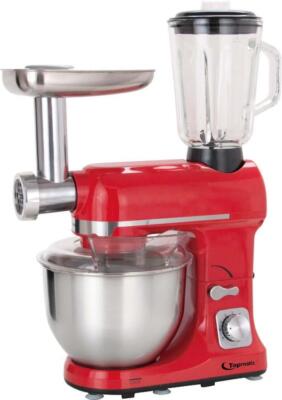 4in1 Küchenmaschine Topmatic PKM-1800.1BG Rot Mixer Fleischwolf 1800W Teig Glas