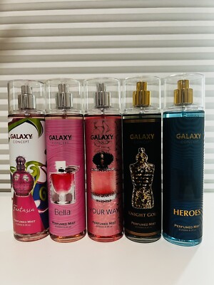 Box of 5| Galaxy Plus Concept Perfumed Mist for Men/Women 250 Ml each.