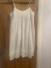 Toast Size 14 White Cotton Voile Nightdress With Paisley Underlay Excellent Cond