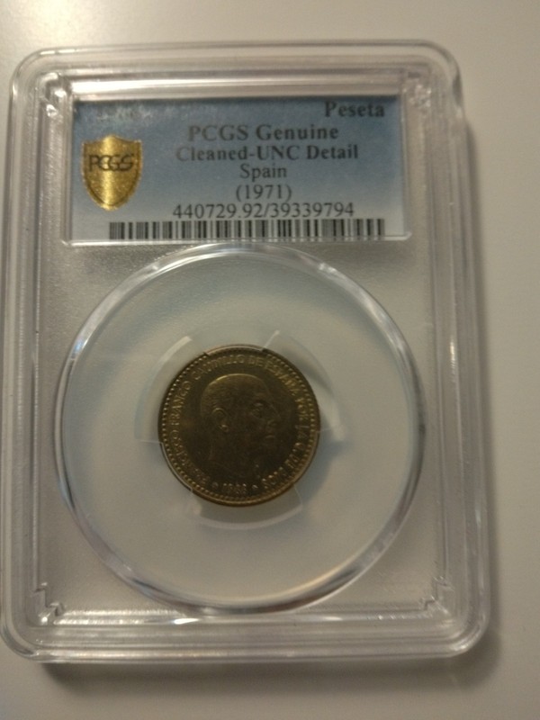 1966 Spain 1 Peseta KM796 - Francisco Franco 2nd Portrait.  Free shipping!