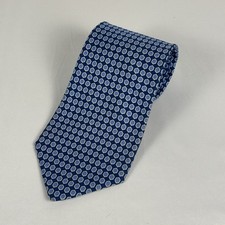 Brooks Brothers 346 Silk Tie Navy Blue Geometric Pattern Made In USA 3.75"W 59"L
