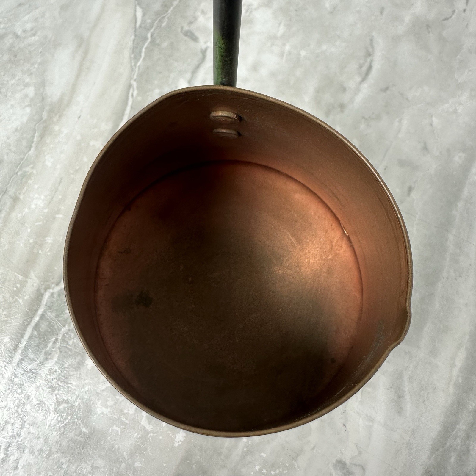 Vintage English Copper Cider Ladle Dipper with Metal Handle Farmhouse Decor