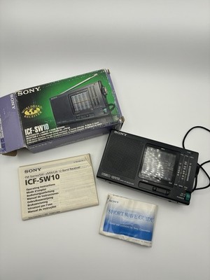 SONY ICF-SW10 AM/FM Radio with Original Box & Manuals TESTED WORKING