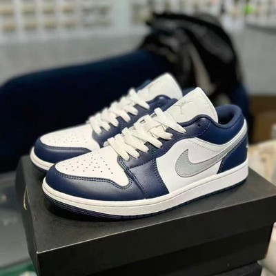 Jordan 1 Low 'White/Blue'' Men's Retro Sneakers-AJ1 Low OG Style