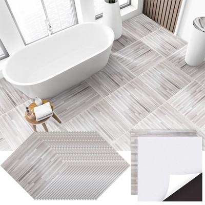 48 Pieces Peel and Stick Floor Tiles Vinyl Flooring 12 x 12 Inch Stick on Flo...