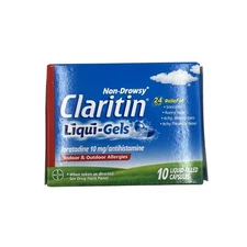 Claritin Liqui-Gels 10ct 24 Hour Allergy Relief Non-Drowsy New EXP 01/27