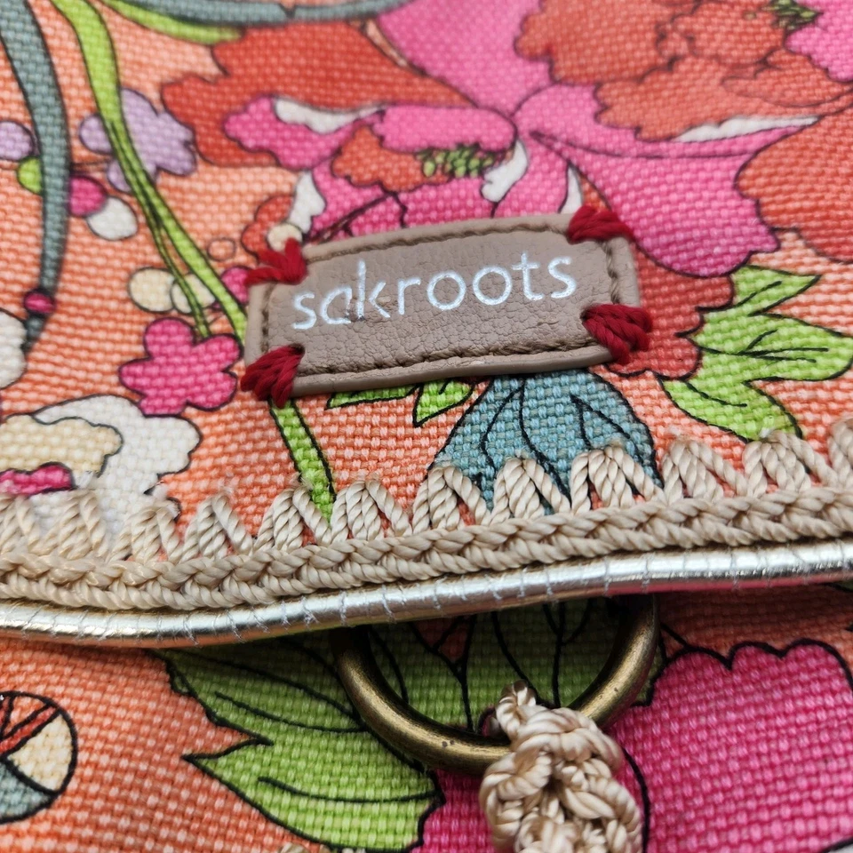 Bandolera Sakroots Tela Floral Yute Algodón Cartera Alforja Bolsillos Bordados Foto 2 de 4