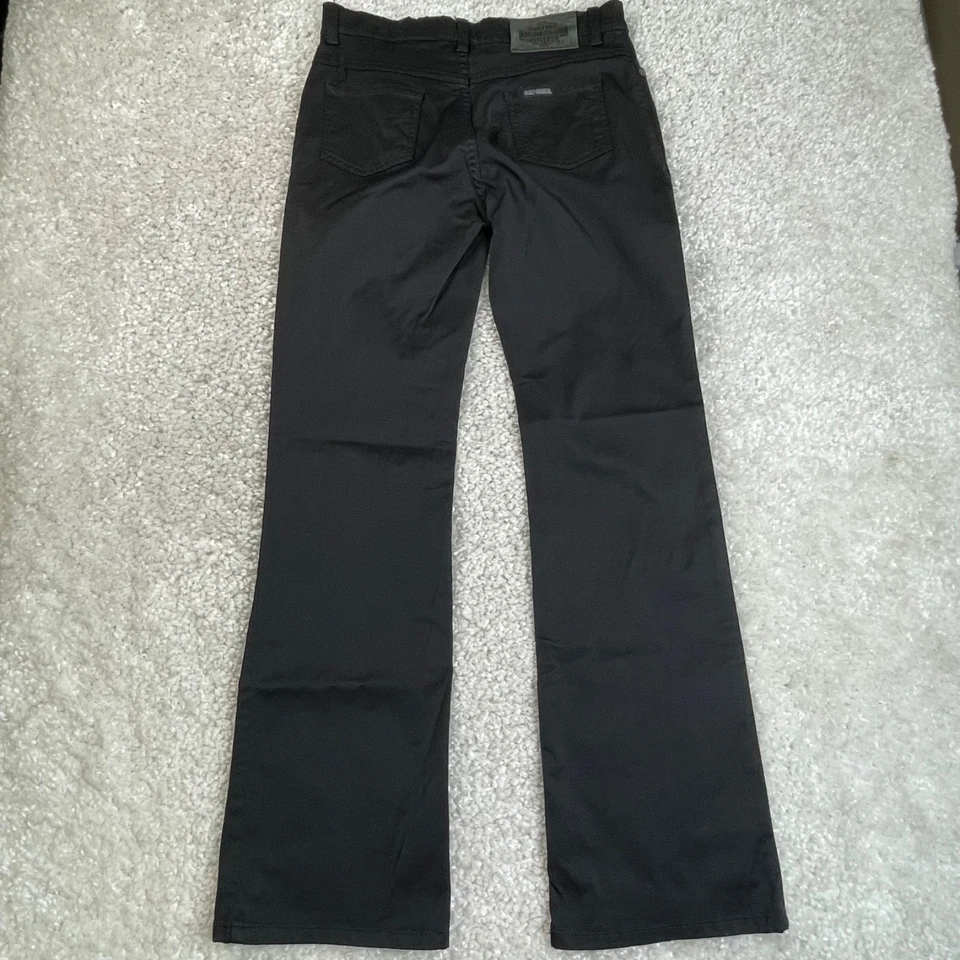 Pantalones de motociclista Harley Davidson negros bootcut tiro alto para mujer 4x30 Foto 2 de 4