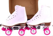 Chicago Skates: Ladies Rink Skates - Size 5 White/Pink