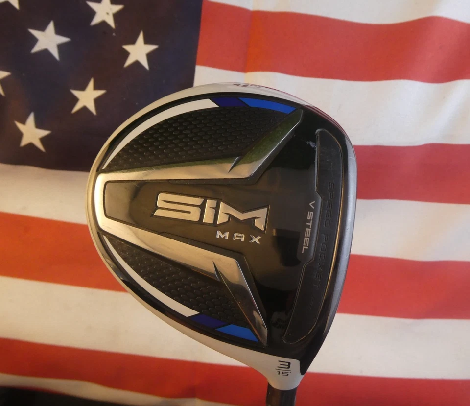 MINT TaylorMade SIM MAX # 3 Fairway Wood 15* Aldila ROGUE 70 Stiff Flex - Image 3 of 4