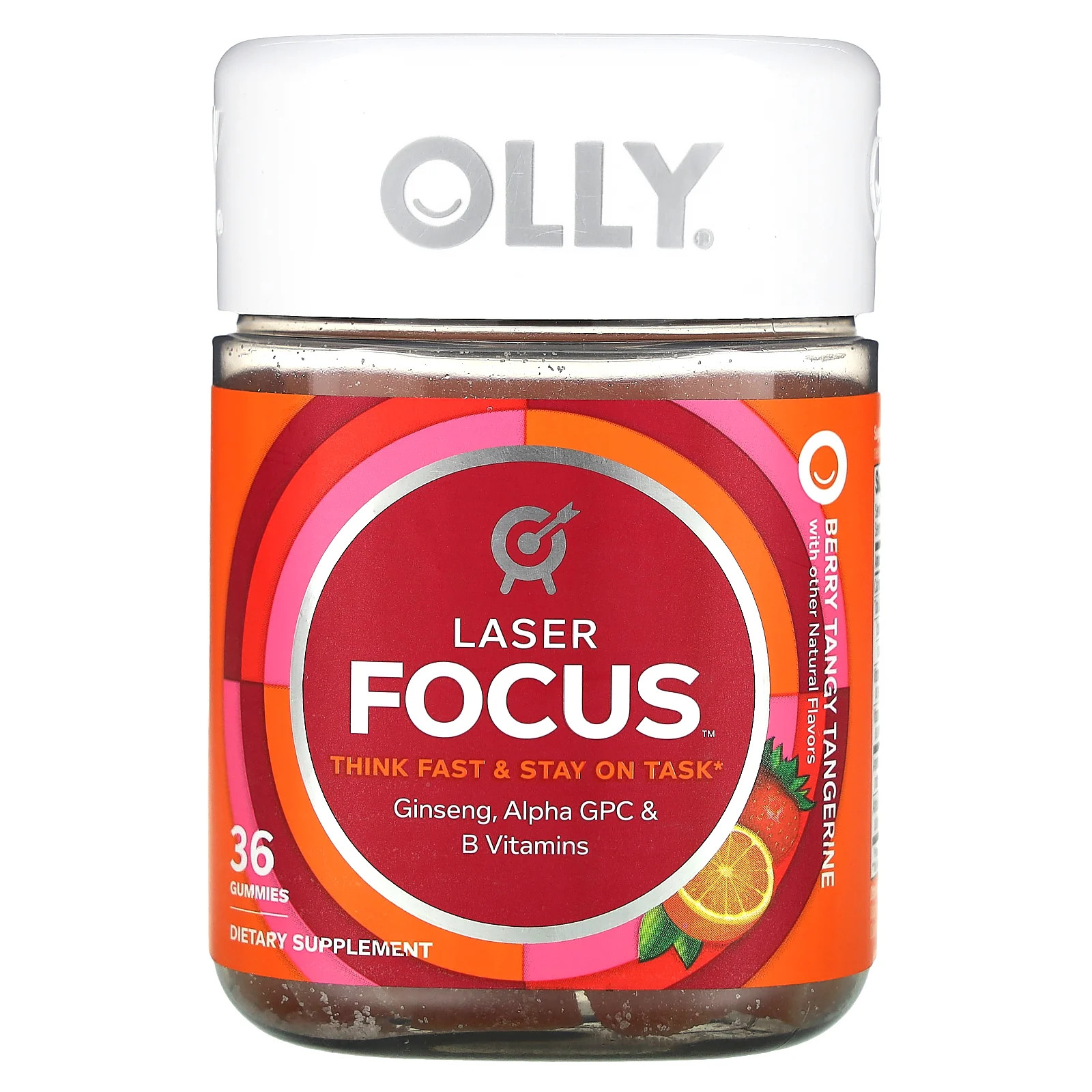 Laser Focus Gummies, Berry Tangy Tangerine, 36 Gummies