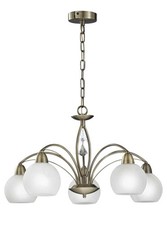 Franklite Lighting Thea 5 Light Chandelier Pendant Ceiling Light - Bronze Finish
