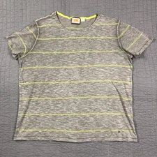 Hugo Boss Orange Label Shirt Mens 2XL Gray Striped Slub Crewneck Tee