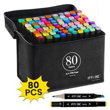 80 Colors Alcohol Markers Set Dual Tips Blender Art Markers for Drawing Artist