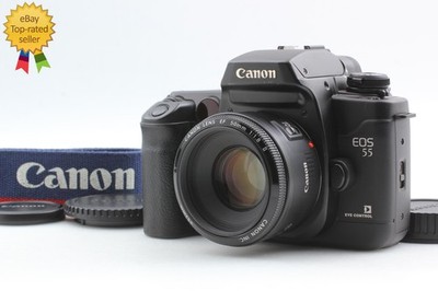 [ MINT w/ Strap ] Canon EOS 55 35mm Film Camera EF 50mm f/1.8 II Lens From JAPAN