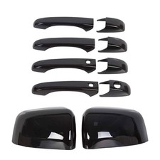 Sportuli Black Mirror Door Handle Covers for 11-21 Jeep Grand Cherokee/Dodge D
