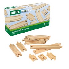BRIO World Expansion Pack Beginner - 11-Piece Wooden Train Track Set