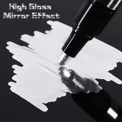 5x Chrom Spiegel Marker Stift Wasserfest Farbe Glas Keramik Rock 2mm Feder-