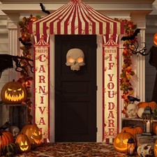 Halloween Carnival Circus Party Decorations Scary,Circus Halloween Door Cover D
