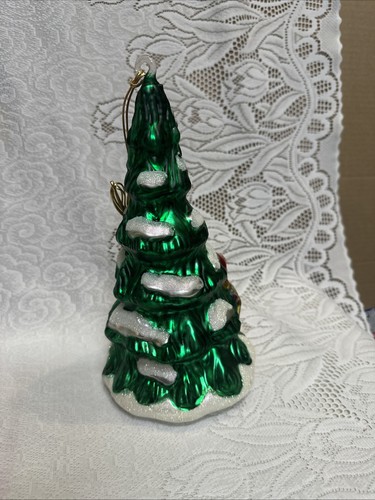 Santa , Angel and Christmas Tree Large Glass Ornament 9.5" NIB Set of 3 - Picture 6 of 18