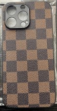 iPhone 15 Pro Max Brown Checkered Phone Case