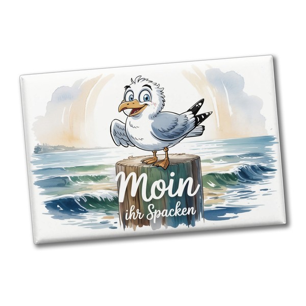 Verspielte MöWe Moin Ihr Spacken Souvenir Souvenir Magnet-image