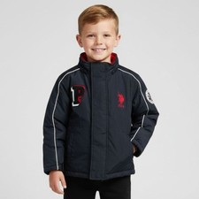 U.S. Polo Assn. Kid Boy Black Winter Coat Puffer Outerwear Jacket Size 5/6