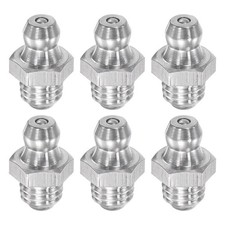 6Pcs Metric Stainless Steel Straight Hydraulic Grease Fitting M8 x 1.25mm Thread