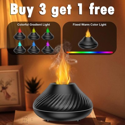 Cute Aroma Volcano Fire Flame Diffuser Humidifier For Aromatherapy Essential Oil
